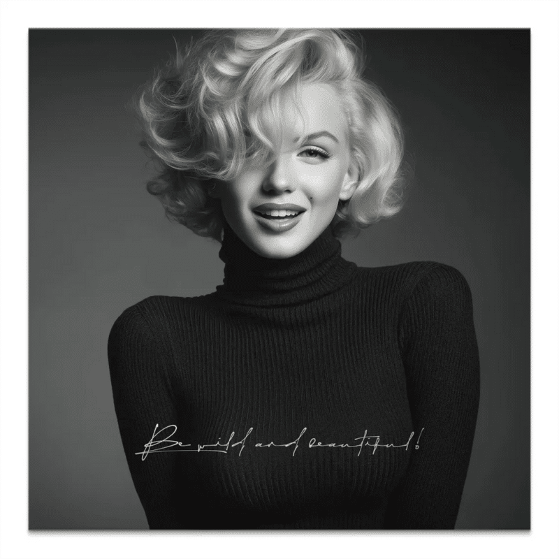Black and white portrait canvas art of a glamorous woman