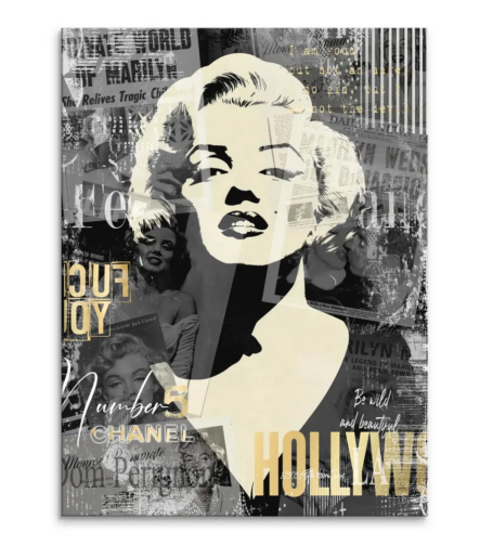 Pop art style canvas print of a glamorous woman