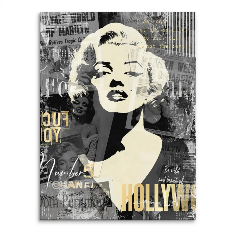 Pop art style canvas print of a glamorous woman
